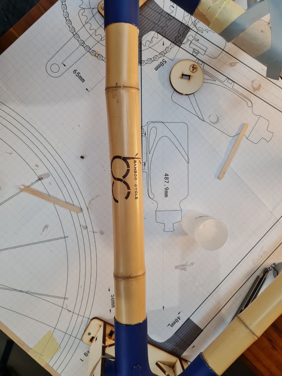 Bamboo tube on engineering drawings
